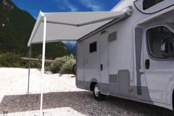 1 Маркиза автомобильная РИФ 4,5х2,5 м кассетная, привод механический, электромотор, корпус белый