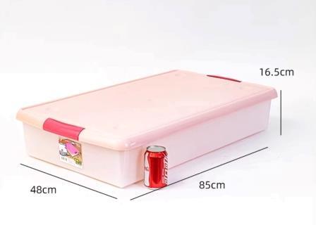 Короб для хранения IRIS THIN BOX 85л, прозрачный-розовый