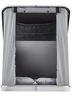 4 Палатка на крышу автомобиля AUTOHOME COLUMBUS VARIANT SMALL GRAY X-LONG, тент серый, лестница 215