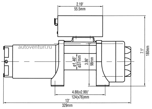 Лебёдка электрическая 12V Runva 3500A lbs 1588 кг
