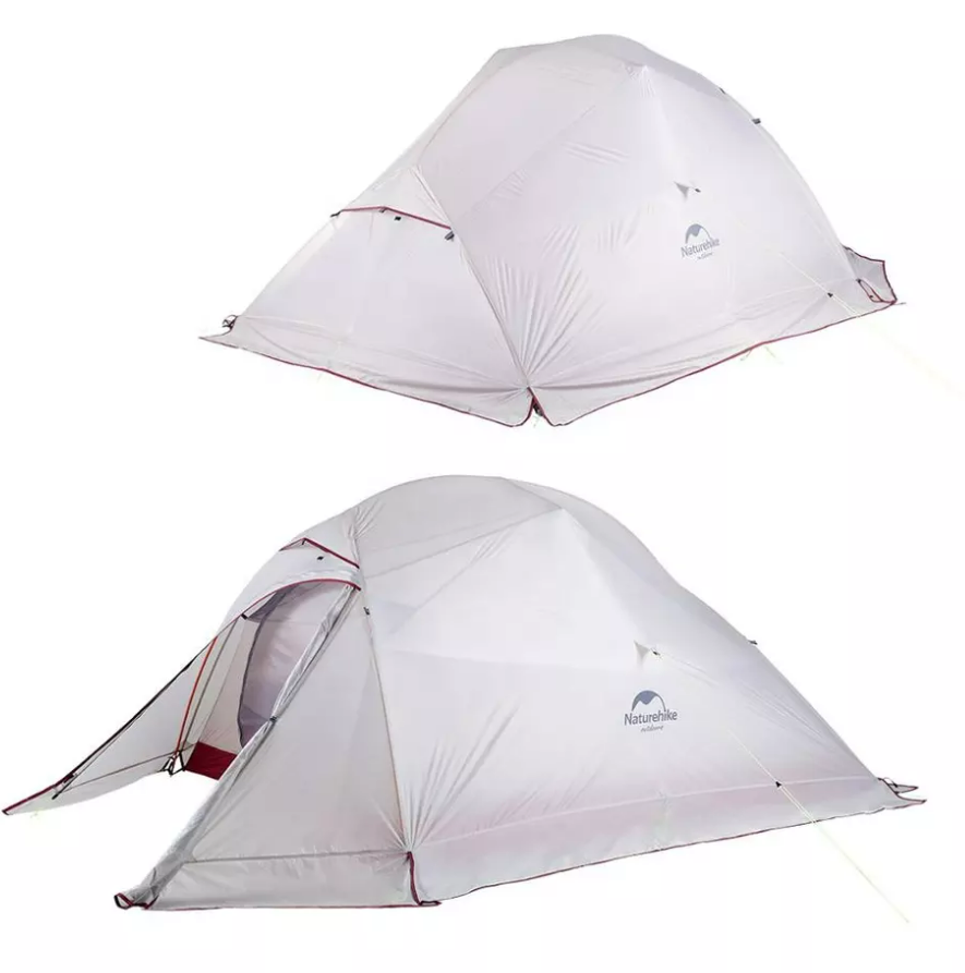Палатка Naturehike Cloud Up Si 3-местная, алюминиевый каркас,снежная юбка, сверхлегкая, серо-красная