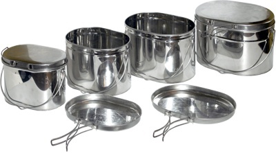 Набор низких котелков 4шт. (2,2; 3,3; 4,5; 6,0 л.) с крышками, матрешка