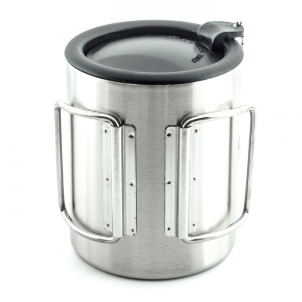 Термокружка "СЛЕДОПЫТ", с крышкой, складные ручки, 280 мл