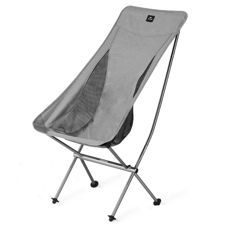 Кресло туристическое Naturehike Stellaluna L04 складное, серое, высокая спинка, до 150 кг