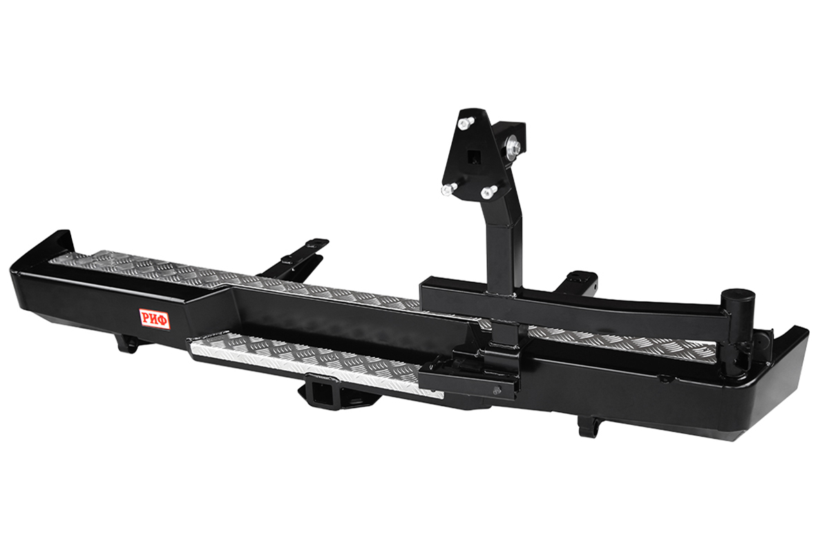 Бампер РИФ силовой задний для ГАЗ Соболь с квадратом под фаркоп и калиткой стандарт