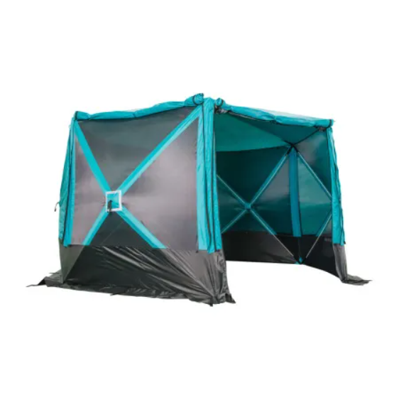Шатер "СЛЕДОПЫТ" быстросборный, 6 стен, 3,35х3,85 м, h-2,25 м, S по полу 9,3 кв.м, цв. WATERFALL