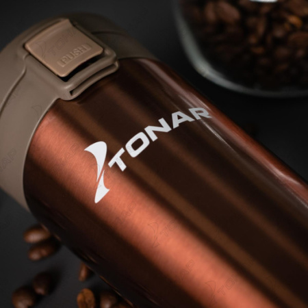 Термос-кружка ТОНАР 400 мл., коричнево-кофейный