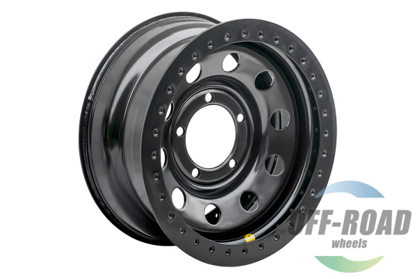 Диск усиленный УАЗ стальной черный 5x139,7 8xR16 d110 ET-19 с двойным бедлоком (красный)