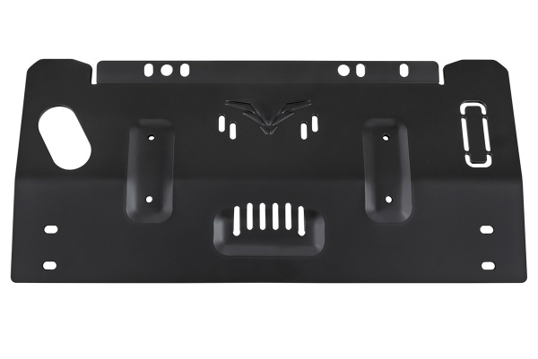 Защита Falcon радиатора, картера, РК, КПП для Toyota Land Cruiser 70 (дизель 2.8T/4.5T (2016-2023), со штатной лебедкой), алюм. 8 мм