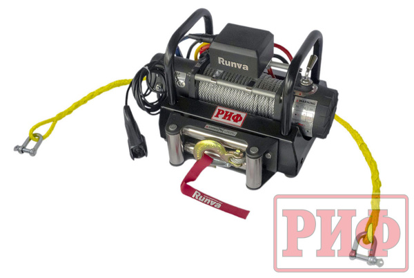 Лебёдка переносная РИФ 9500S c площадкой на цепях и проводами (в сборе)