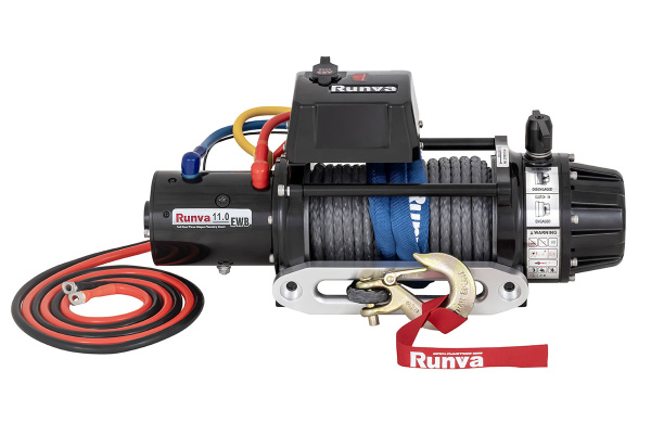 Лебёдка автомобильная электрическая 12V Runva EWB11000SSR 5000 кг (влагозащищенная) синтетический трос