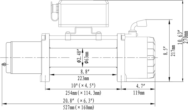 Лебёдка электрическая 12V Runva 6000 lbs 2500 кг