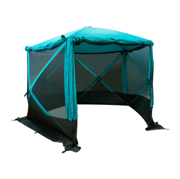 Шатер "СЛЕДОПЫТ" быстросборный, 5 стен, h-2,08, 2,8х2,9 м, S по полу 5,6 кв.м, цв. WATERFALL