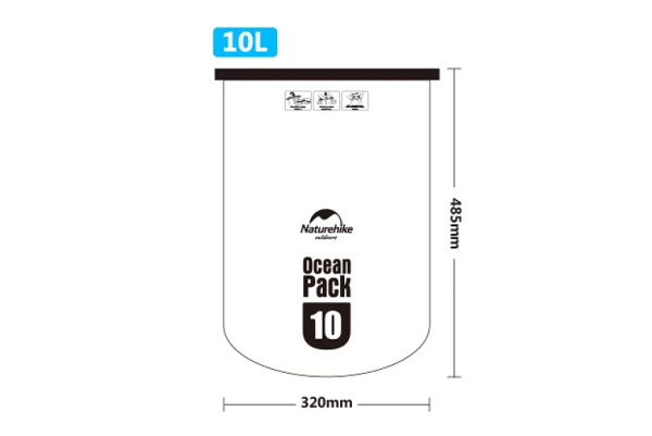 Гермомешок Naturehike Ocean Pack 10 л. (зелёный)