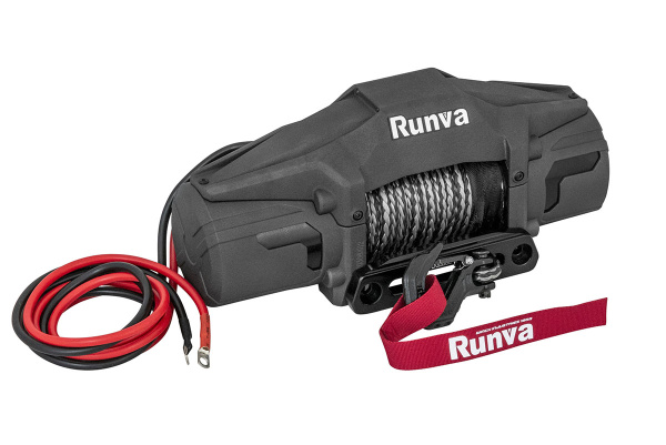 Лебёдка электрическая 12V Runva 6000 lbs 2500 кг (синтетический трос)