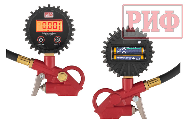 Пистолет для подкачки колес с электронным манометром РИФ от 0,3 до 7 атм.