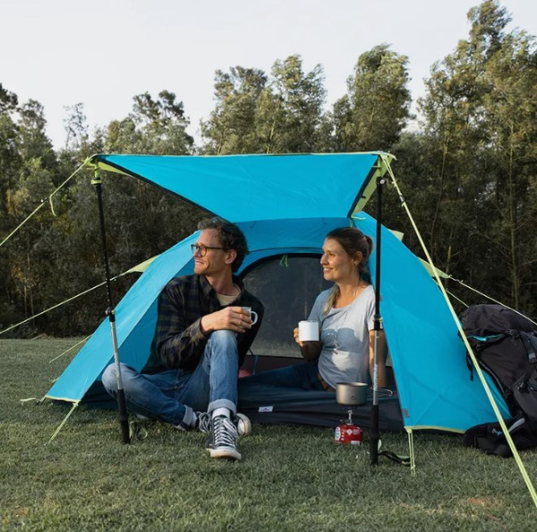 3.Палатка Naturehike P-Series 3-местная, алюминиевый каркас, голубая