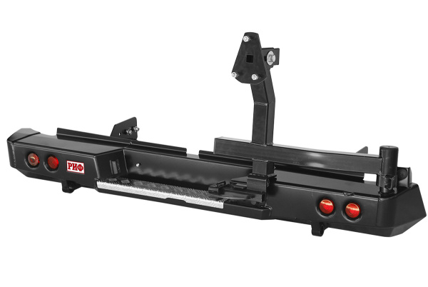 Бампер РИФ задний Mitsubishi L200 2015+ с фонарями и калиткой без фаркопа