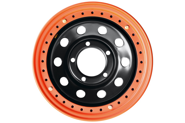 Диск усиленный Toyota Land Cruiser 100/105 стальной черный 5x150 8xR16 d113 ET-3 с бедлоком (оранжевый)