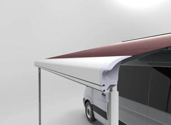 Маркиза автомобильная РИФ 4,0х2,5 м кассетная с электроприводом, корпус белый.