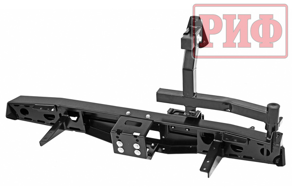 Бампер РИФ силовой задний УАЗ Хантер с площадкой под лебедку, калиткой и фонарями стандарт