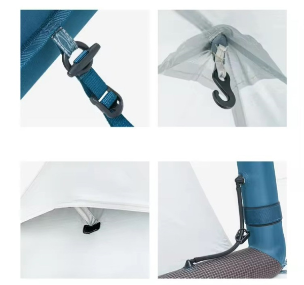 10 Палатка Naturehike Lingfeng Air 7.3 2-местная, быстросборная, надувной каркас, бело-голубая