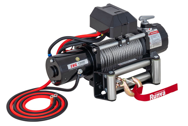 Лебёдка автомобильная электрическая 12V Magnum 12000 lbs 5443 кг (стальной трос)