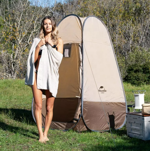 4 Палатка Naturehike быстрораскрываемая, душ-туалет, коричневый