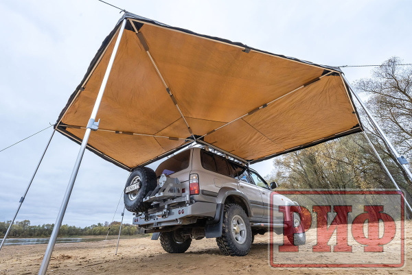 Маркиза автомобильная РИФ комбинированная (прямоугольная с веерной частью) 2,0х2,0 м (правая)