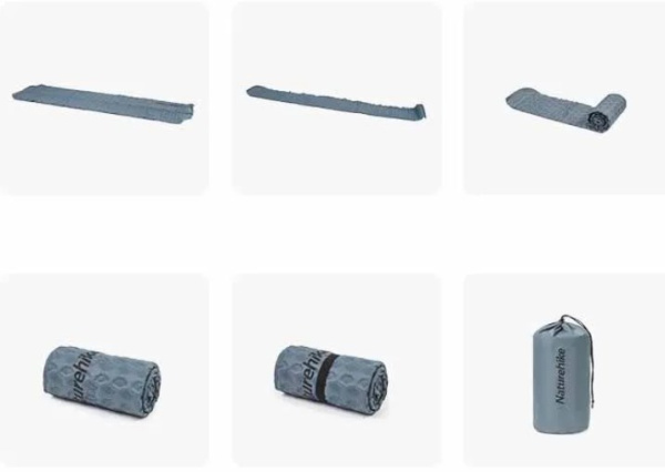 Коврик самонадувающийся Naturehike, 185x55x3,5 см, светло-серый