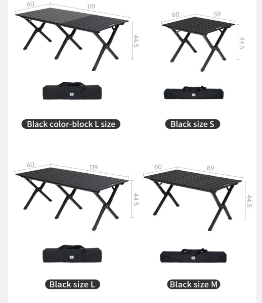 1 Стол туристический Naturehike Star Jane T01 складной, 89х60х44,5 см, с Х-образными ножками, черный