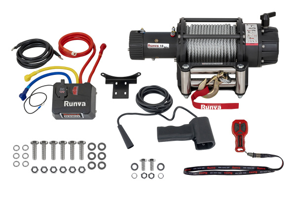 Лебёдка автомобильная электрическая 24V Runva EWB18000S24V влагозащищенная, стальной трос