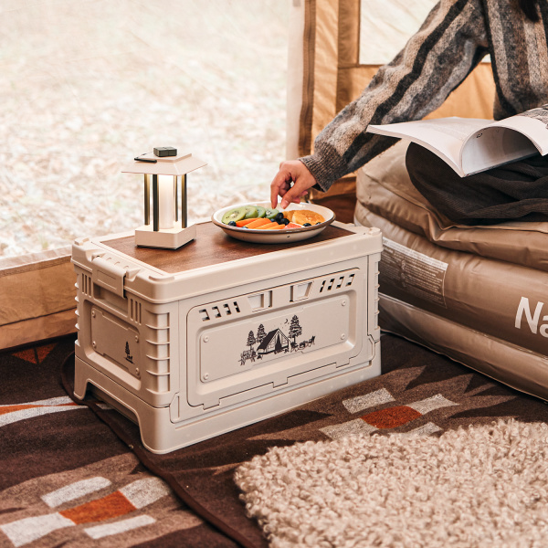1 Ящик туристический Naturehike 25 л, трансформер, со столешницей, бежевый