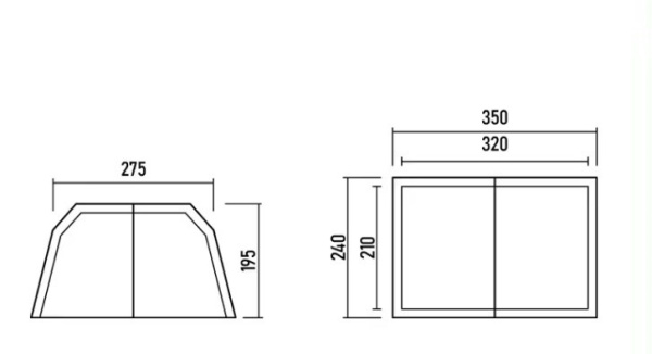 10 Палатка Naturehike Village 8.5 AIR 4-местная, надувной каркас, бело-коричневая