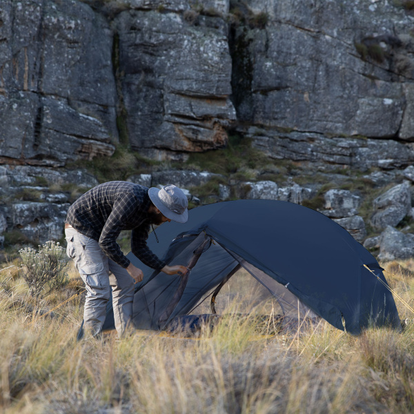 2 Палатка Naturehike Mongar 2-местная, алюминиевый каркас, сверхлегкая, ярко-синяя