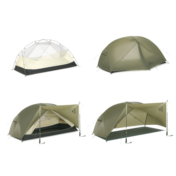 Палатка Naturehike Mongar PRO 3-местная, алюминиевый каркас, олива (зеленая)