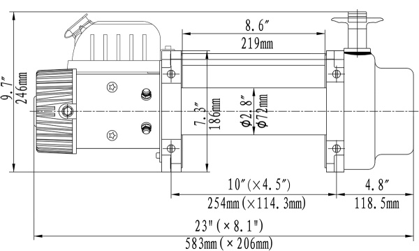 Лебёдка электрическая (индустр.) 24V Runva 12000 lbs 5700 кг