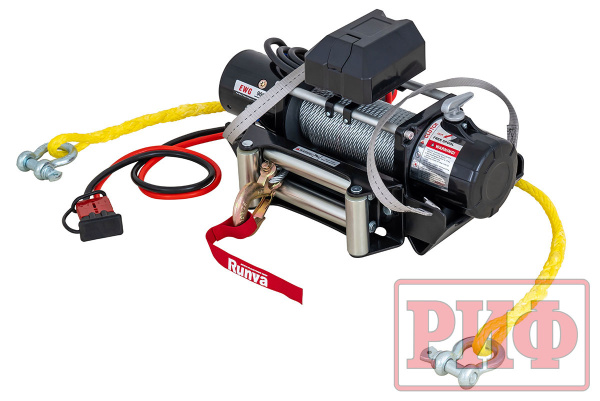 Лебёдка переносная РИФ 9000 c облегчённой площадкой на цепях и проводами (стальной трос)