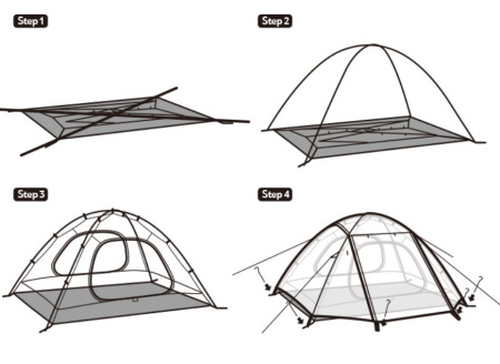 Палатка Naturehike Cloud-Creek, 2-местная, белая