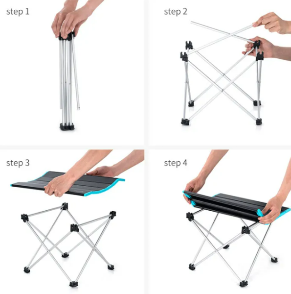 4 Стол туристический Naturehike складной, 68х46х40,5 см, серый