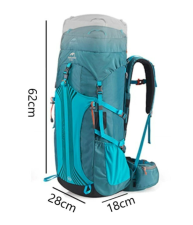 6 Рюкзак туристический Naturehike 45L, голубой
