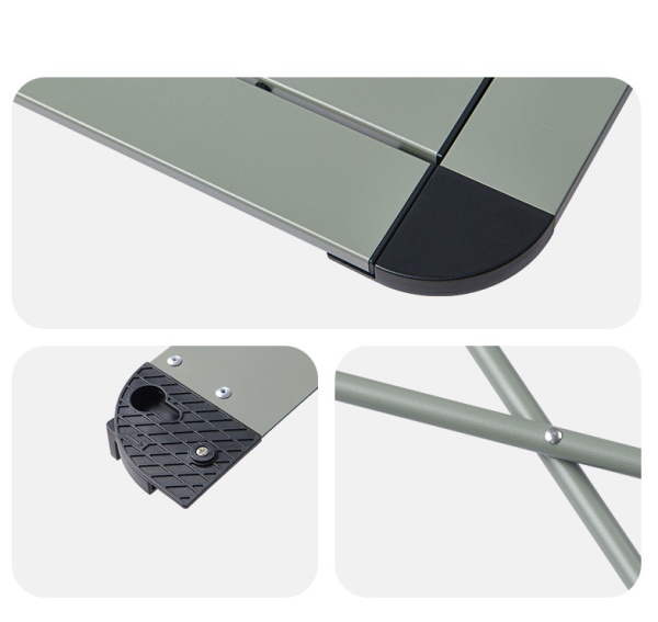 Стол туристический Naturehike Yamami L03 алюминиевый, 69,5х69,5х56 см, складной, титаниум