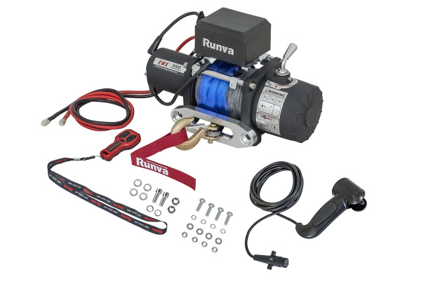 Лебёдка электрическая 12V Runva 5000 lbs 2268 кг (кевлар)