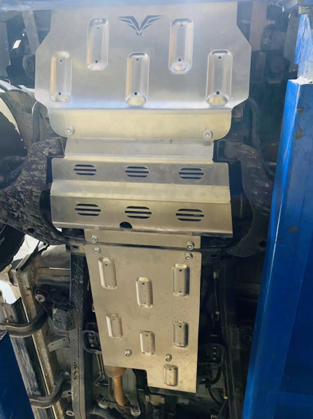 Защита Falcon радиатора, картера, РК, КПП для Mitsubishi Pajero Sport 2021-2023, алюм. 8 мм