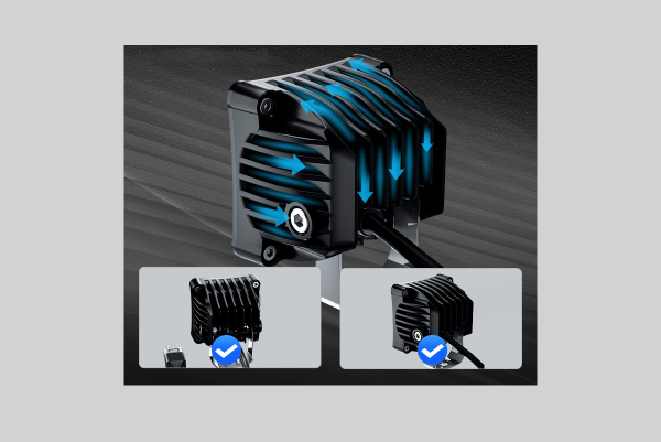 Светодиодные фары рабочего света AURORA 76x76 мм 40W (комплект 2 шт)