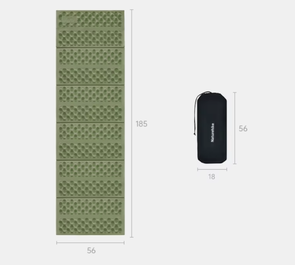 Коврик туристический Naturehike 185х65х2,5 см. IXPE, зеленый