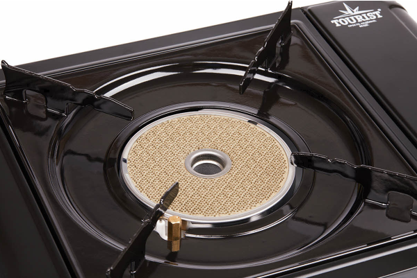 Плита газовая TOURIST KERAMIK GURU PLUS, портативная, керамическая, с переходником, в кейсе