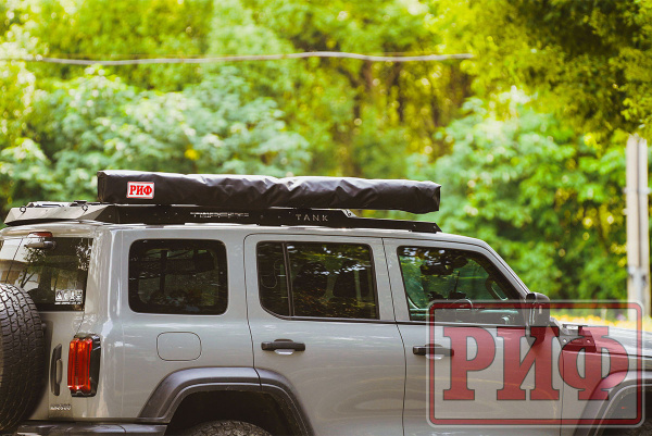 4 Маркиза автомобильная РИФ веерная, безопорная 2,0х2,0 м (правая)