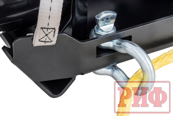 Лебёдка переносная РИФ 9.5XSR c облегчённой площадкой и проводами в сборе, короткий барабан, синтетический трос