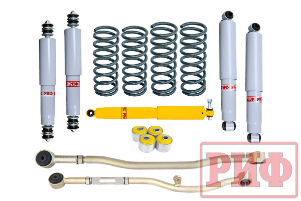 Лифт-комплект РИФ газовый Nissan Patrol Y61 2000+ лифт 50 мм средний (левый руль)